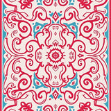 Delicate Scrollwork with Boho Inspired Interlocking Swirls(Red)