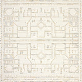 Boho Chic Area Featuring Abstract Ivory Geometric Shapes(Beige)