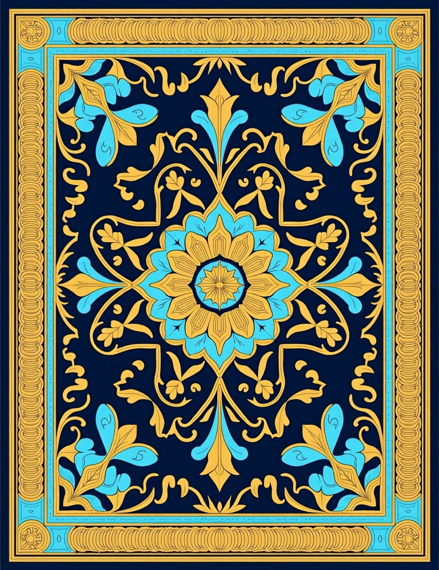 Artisan Medallion with Stylized Floral (Gold) - ODIKA