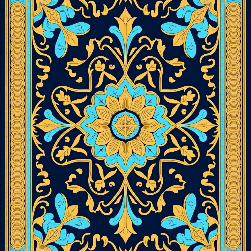 Artisan Medallion with Stylized Floral (Gold) - ODIKA