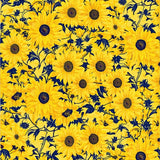 Retro Artistic Sunflower Print(Yellow)