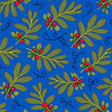 Festive Village Inspired Featuring Ornate Interlocking Holly Designs(Blue)