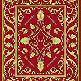 Classic Nature Scroll Work Design Machine Cleanable Accent(Red)