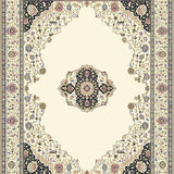 Chic Micro Loop Area in Beige Ivory with Artistic Medallion Design(Beige)