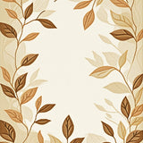 Beige Leaf Design Area Easy Clean(Beige)