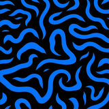 Abstract Animal Inspired Waves with Iridescent Indigo Highlights(Black)