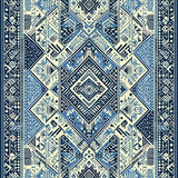 Abstract Boho Cream(Blue)