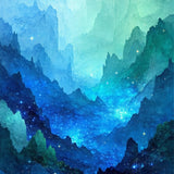 Artful Bright Galactic Landscape(Blue)
