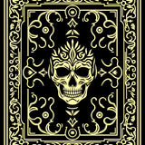 Damask Floral Scroll with Elegant Victorian Ornaments (Black) - ODIKA