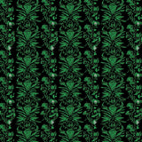 Botanical Vine Tapestry with Intricate Leaf Motifs (Black)