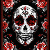 Dramatic Skull and Blossom(Black)