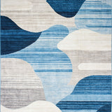 Boho Style Runner Hand Woven Design Area Blue Beige Tones(Blue)