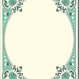 Elegant Floral Vine Damask Medallion Contemporary (Ivory)