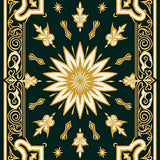 Sunburst Medallion with Ornate Floral Motifs (Green)