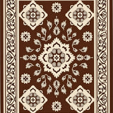 Rustic Floral Medallions Interwoven with Softly Textured Leaf(Brown)