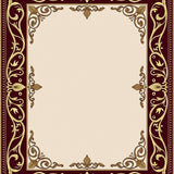 Wine Glass Motif with Interlocking Vine Scrollwork and Baroque Details(Gold)