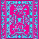 Vintage Inspired Floral Featuring Stylized Blossoms and Leafy Swirls (Pink) - ODIKA