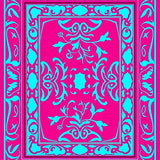 Vintage Inspired Floral Featuring Stylized Blossoms and Leafy Swirls (Pink) - ODIKA