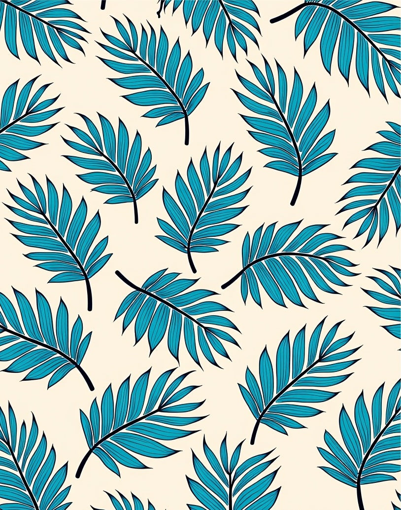 Tropical Botanical Interlaced Decorative Surface (Blue) - ODIKA