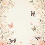 Fluttering Meadow Area Whimsical Insect Print for Playful Spaces(Beige)