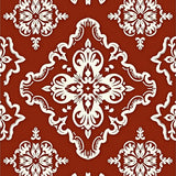 Floral Damask Weathered Patina Elegant Heirloom(Brown)