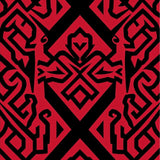 Elegant Motif Featuring Interlocking Chevron and Shapes(Red)
