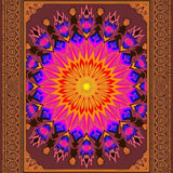 Vibrant Sunset Tapestry Arabesque Starburst(Pink)