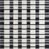 Graphic Striped Corridor with Crisp Black and White Parallel Lines(Black)