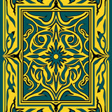 Artisan Wave with Interlocking and Subtle Botanical Flourish(Yellow)