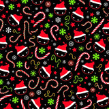Festive Cats Illuminated with Whimsical Holiday Motifs and Twinkling Accents(Black)