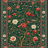 Artistic Vintage Green Floral Composition(Green)