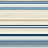 Beachy Stripe Coastal Area in Beige and Blue Hues(Beige)