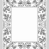 Botanical Vine Scrollwork Design with Monochrome Contrast Art Nouveau(Gray)