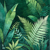 Exotic Greenery Non Slip With Artistic Botanical(Green)
