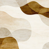 Elegant Beige & Brown Swirl Line Area(Beige)