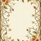 Artistic Vine & Bloom Accent with Earthy Tones for Living Spaces(Beige)