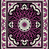 Latticework Medallion and Swirling Vine(Black)