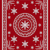 Festive Snowflake Wonderland Decorative Circular Accent(Red)