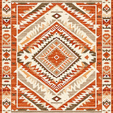Southwestern Terracotta & Beige Diamond Area(Brown)