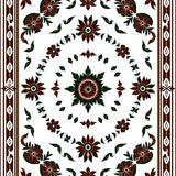 Heritage Floral Tapestry with Baroque Scroll Accents (White)