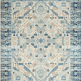 Large Neutral Farmhouse Boho Non Slip Indoor Floor Beige Blue(Beige)