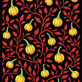 Enchanted Woodland Gourd Vine Tapestry Fall Seasonal(Black)