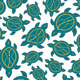 Hawaiian Sea Mosaic with Surreal Ocean Waves Design(Blue)