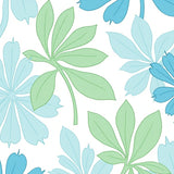 Botanical with Whispered Leaf Accents (Blue)