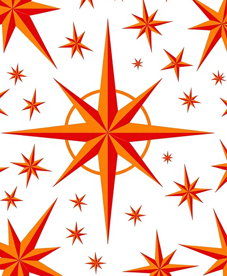 Vintage Compass Rose with Nautical Design (Red) - ODIKA