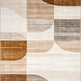 Sophisticated Casual with Brown and Beige Layered Abstract(Beige)