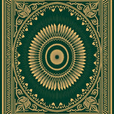Art Inspired Emerald Fan With Radiant Gold Detailing(Green)