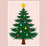 Charming Noel Foyer Adornment Showcasing Conifer Illustration(Green)