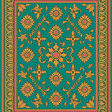 Floral Damask Tapestry Handwoven Walkway Textile(Gold)