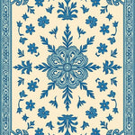 Elegant Floral Medallion Heritage Artisan Vintage Handwoven Treasure (Beige) - ODIKA